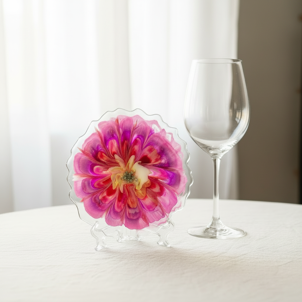 Resin coaster clean background no bookcase