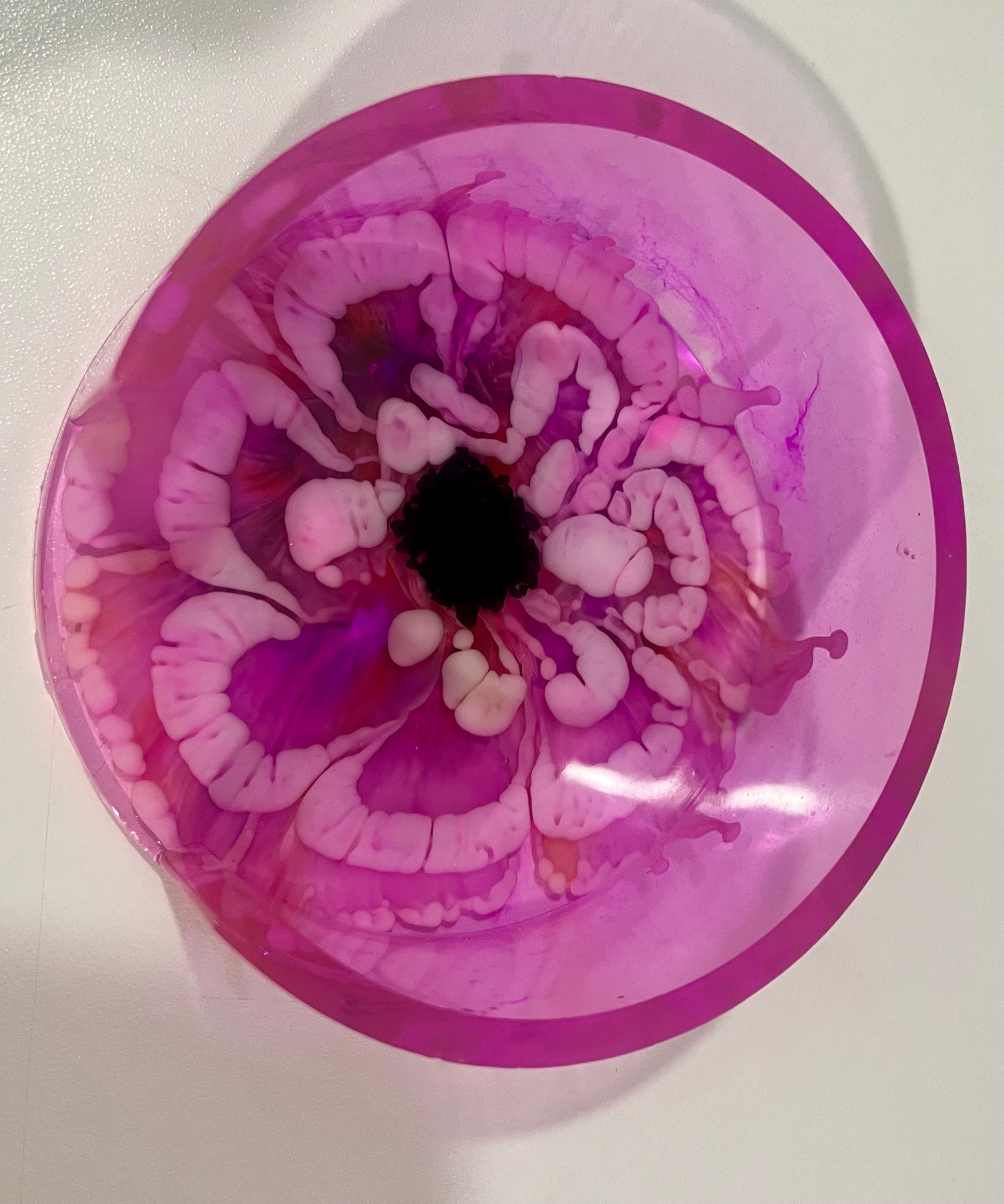 Purple & Pink Bloom Resin Coaster Set with Holder