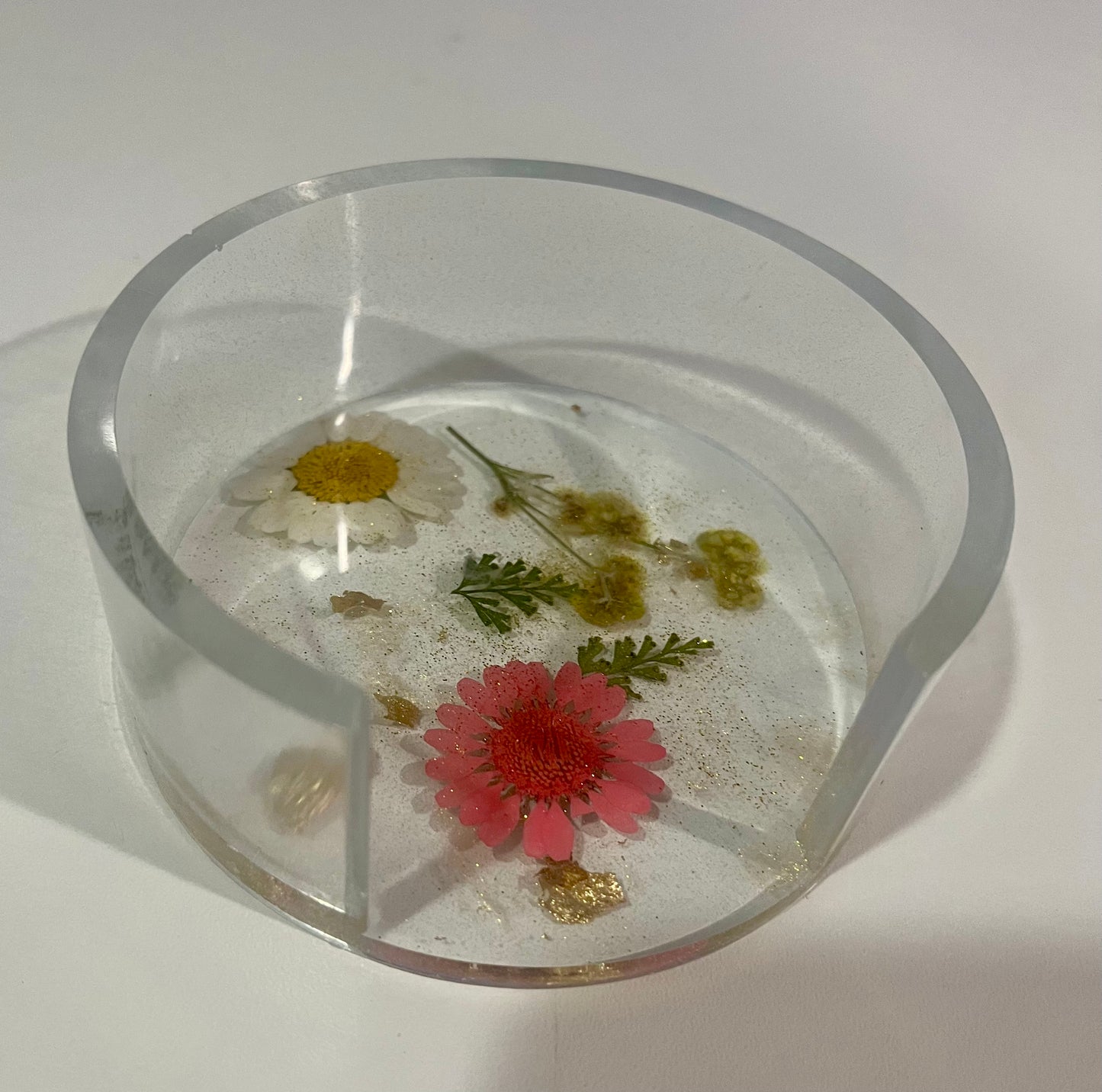 Pressed Flower Resin Coaster Set with Holder