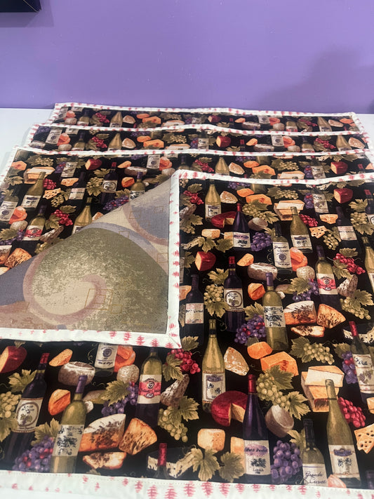 Wine Lover Reversible Quilted Placemats
