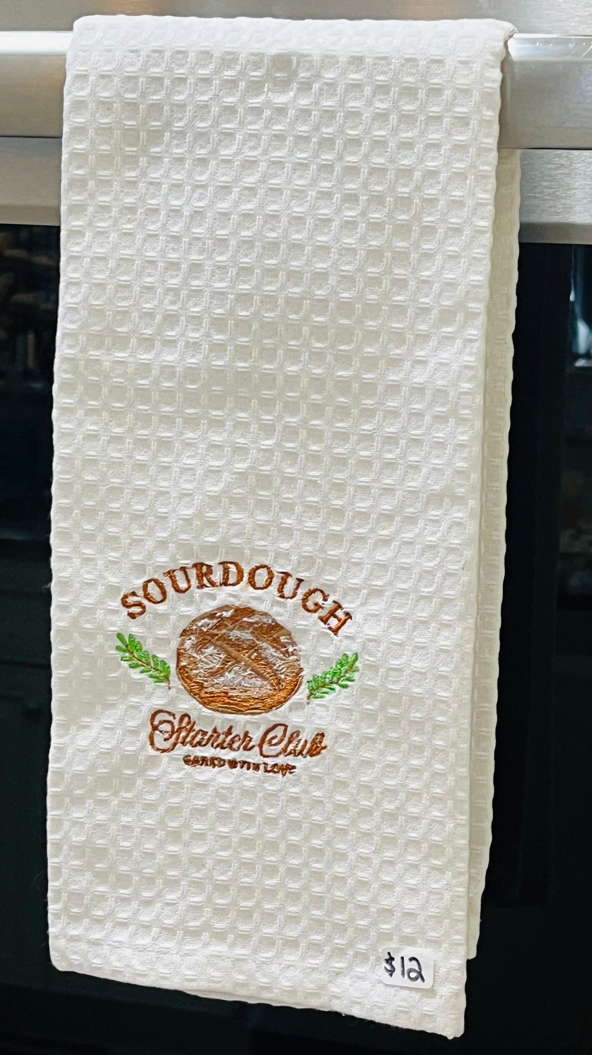 Sourdough Starter Club embroidered kitchen towel
