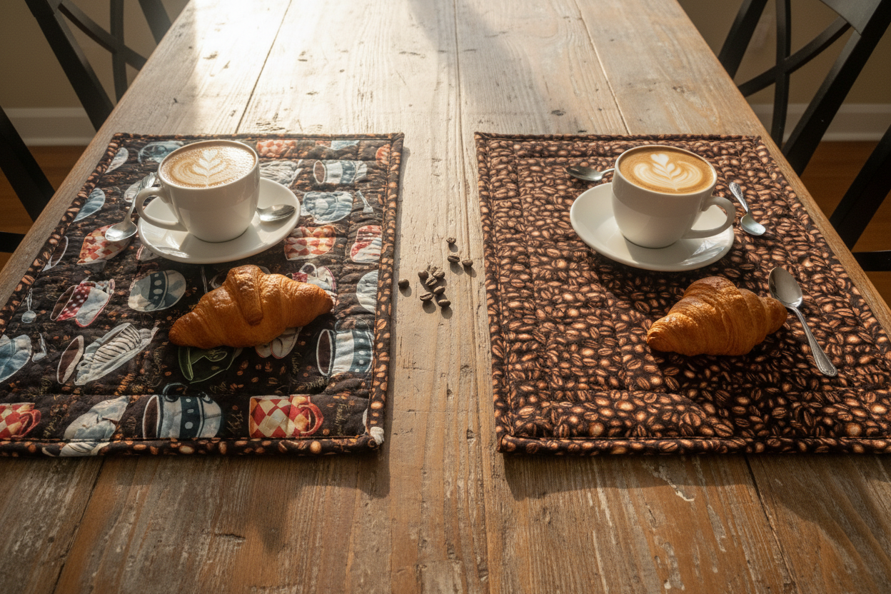 Coffee Lover Placemats Table for Two