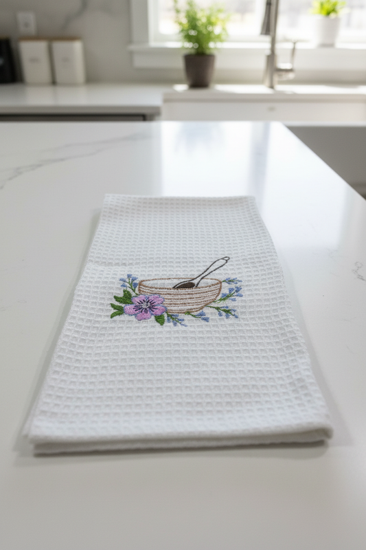 Embroidered Mixing Bowl Dish Towel