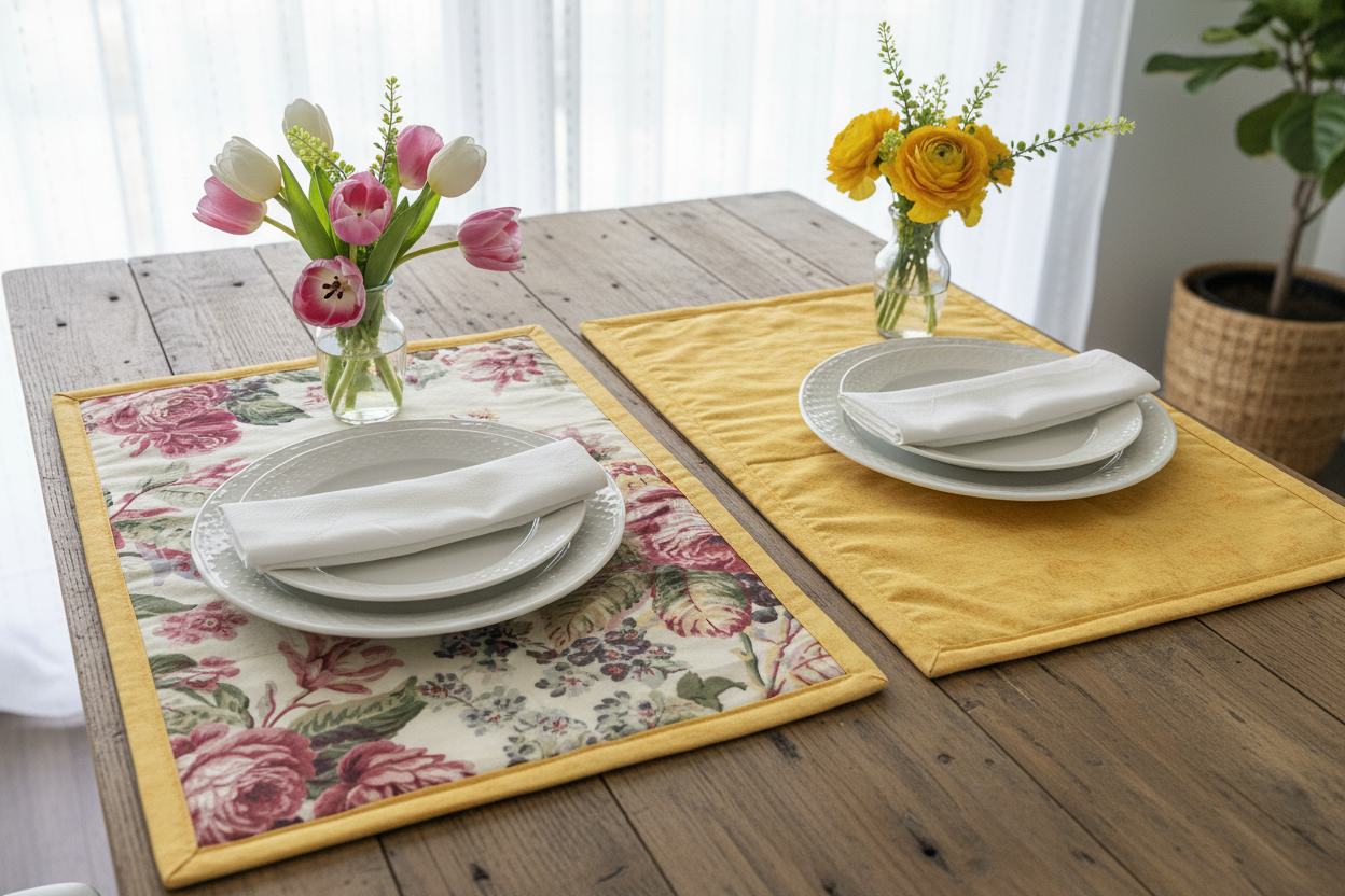 Floral Quilted Placemats Table Setting