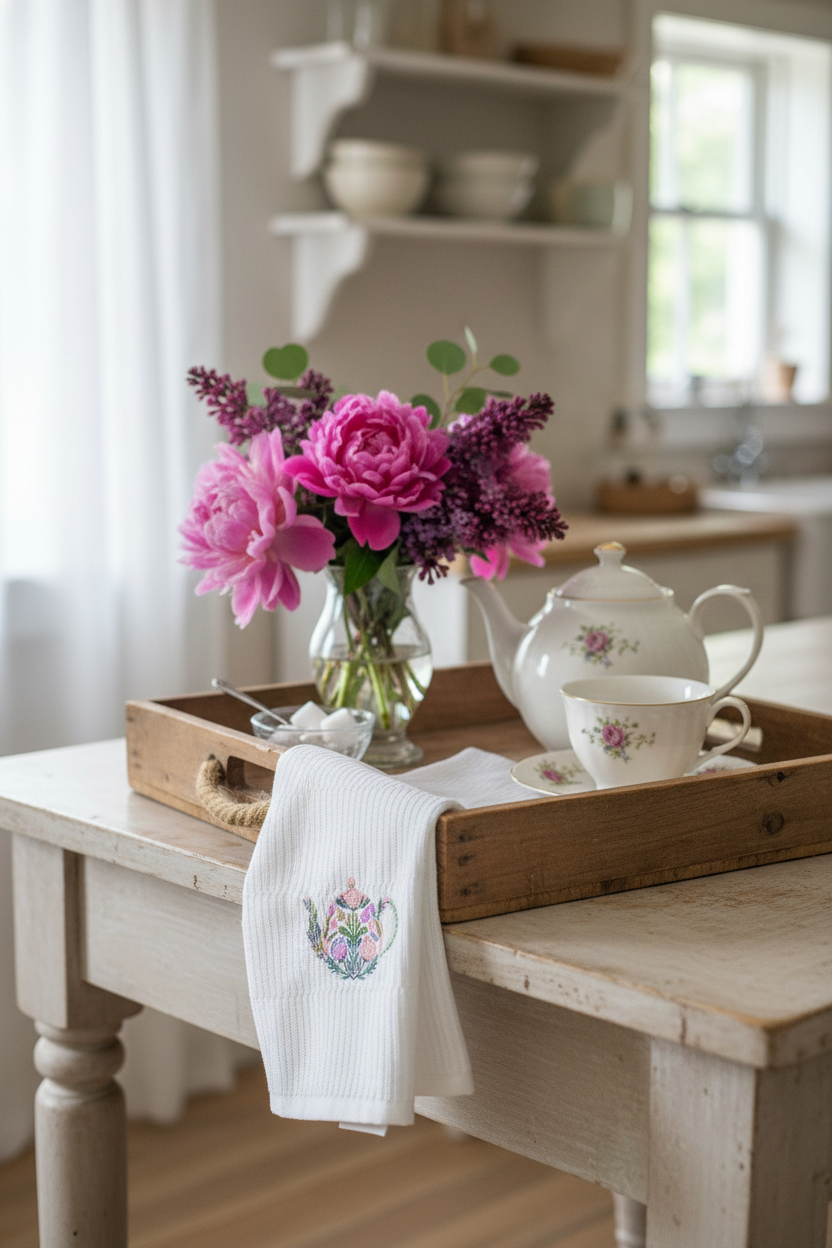Floral Teapot Towel