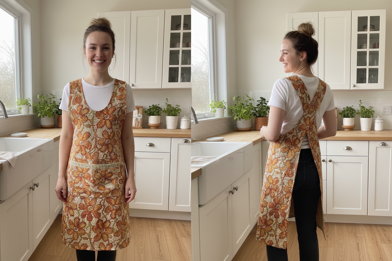 Tapestry Apron Front and Back