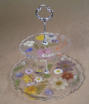 Clear Resin Two Tiered Resin Cake Plate