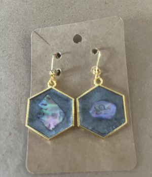 Teal Hexagon Earrings