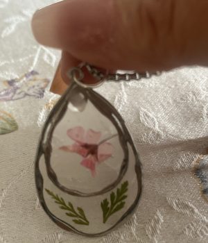 Resin Clear Necklace with Flower