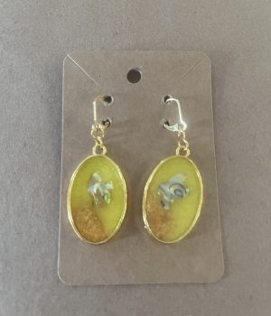 Yellow Orange Oval Earrings