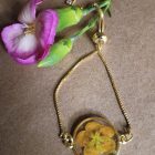 Orange yellow flower bracelet