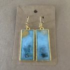 Blue Rectangle Earrings