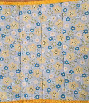 Blue/Yellow Floral/Abstract Thermal Table Runner 34x14