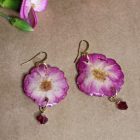 Dark Pink Flower Earrings