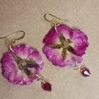 Dark Pink Flower Earrings