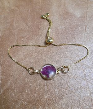 Purple Dried Flower and Clear Resin Brace