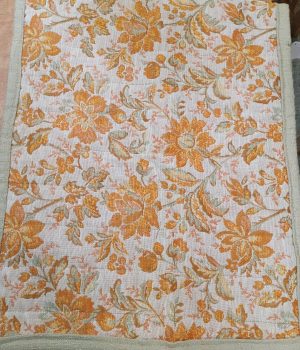 Orange Floral Tapestry Thermal Table Runner 44x18