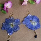 Blue Purple Flower Earrings