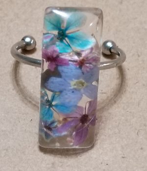 Multi Colored Flower Resin Ring