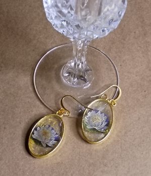 Resin, Gold Foil Earrings