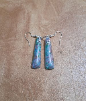 Blue Monet Patterned Resin Earrings