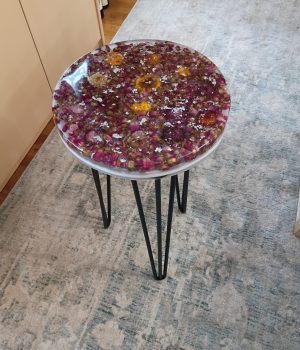 Dried Roses set in Resin Table